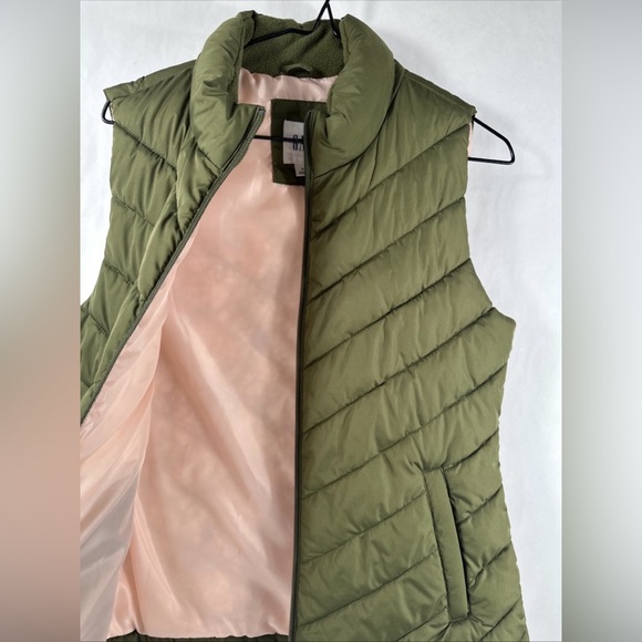 GAP Warmest Puffer Vest Women Small Hunter Green Full Zip Pockets - Picture 3 of 7